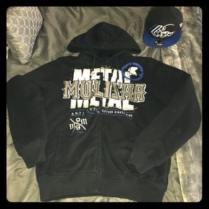 ☠️EUC men’s thick metal Mulisha zip up hoodie🏁
